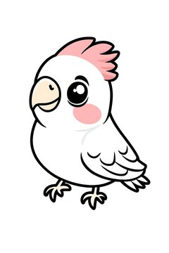 recommend clip art: Cute Cartoon Cockatoo Bird Character Illustration