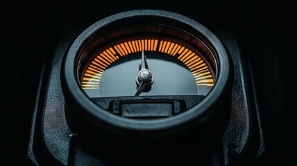 Close-Up of an Illuminated Gauge with a Needle