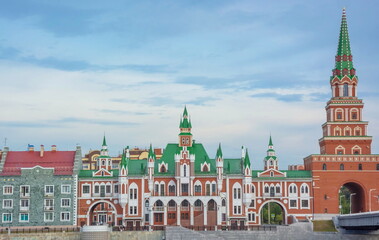 Obraz premium Bruges embankment in the capital of the Republic of Mari El in the city of Yoshkar-Ola