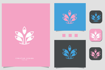 flower yoga logo design for yoga center or gym