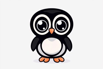 Obraz premium Cute Cartoon Penguin with Big Eyes