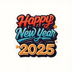 Fototapeta premium Happy New Year 2025 