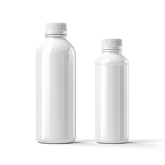  Minimalist White Cosmetic Bottles on a Blue Background