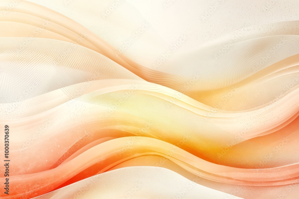 Poster elegant abstract waves in soft yellow and cream tones representing fluidity movement and calmness th
