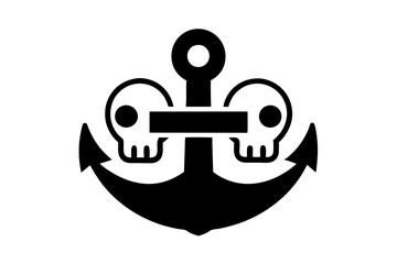 Helm vector icon anchor logo boat symbol skull bone pirate halloween ghost Nautical maritime illustration graphic simple design