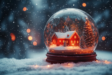 snow globe with a Christmas scene inside