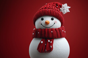 snowman on red background