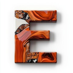 Colorful Artistic Letter E in Abstract Design