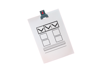 Clipboard with checklist isolated on transparent background.