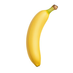 Fresh, ripe banana isolated on transparent background.