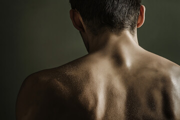 Naklejka premium Skin disease on the back. generative AI