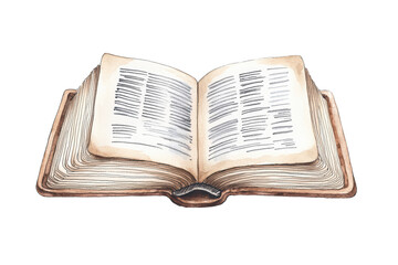 Fototapeta premium Open book with text isolated on transparent background.