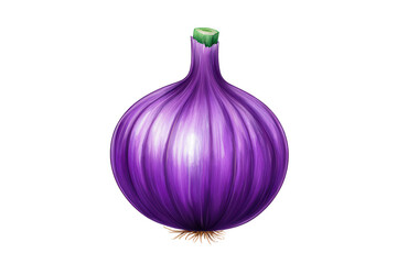 Purple onion on a white isolated background, fresh and vibrant, perfect for culinary use or health concepts isolated on transparent background.