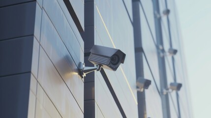 Security Camera on Modern Building Facade