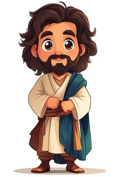 recommend clip art: Cute Cartoon Illustration of Jesus Christ