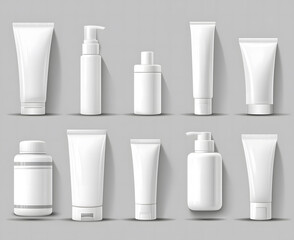 Blank Cosmetic Bottles and Tubes Set