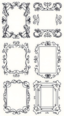 Obraz premium Vintage Ornate Decorative Frames Set
