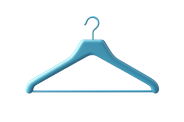 Blue hanger, white isolated background transparent background