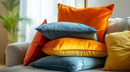 Colorful Velvet Pillows on a Couch - Home Decor Inspiration