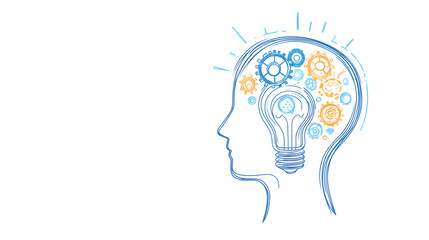 Creative Brainstorming and Innovation Concept with Gears and Lightbulb