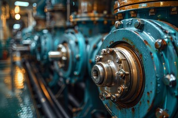 Detailed view of a fuel centrifuge  essential equipment for fuel purification in merchant vessels
