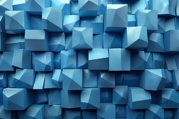 Obraz premium Stunning geometric pattern of 3d blue cubes in air for creative advertising and design use