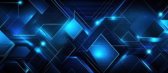 Abstract Geometric Pattern with Glowing Lines
