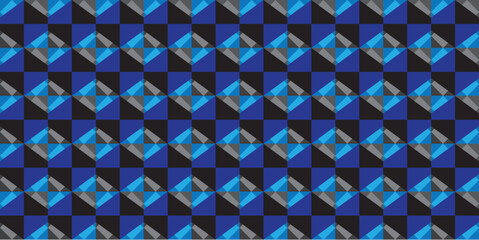 Blue Seamless Polygon Triangle Vector Pattern. Perfect for printing, design and textiles