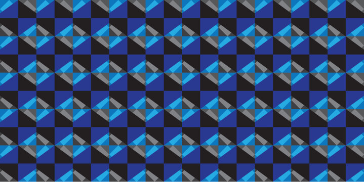 Blue Seamless Polygon Triangle Vector Pattern. Perfect for printing, design and textiles
