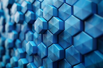 Blue geometric pattern with floating 3d cubes     ideal backdrop for advertising and design projects