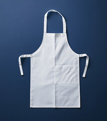 White Kitchen Apron with Front Pocket – Minimalist Design