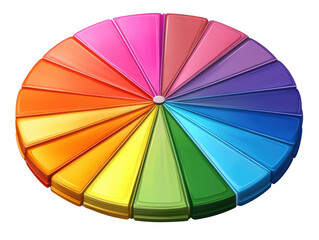 Obraz premium Colorful circular palette with various shades, white isolate background transparent background