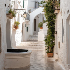 Naklejka premium street with white buildings