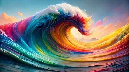 Fototapeta premium radiant wave of colors flowing in a rainbow spectrum