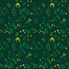 Autumn floral seamless leaves pattern for wrapping paper and fabrics