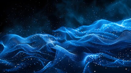 Abstract Cosmic Starfield with Blue Tones and Sparkling Dust for Dreamy Night Sky Background Designs