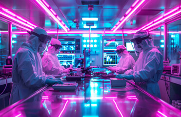 Medical laboratory with ultraviolet light