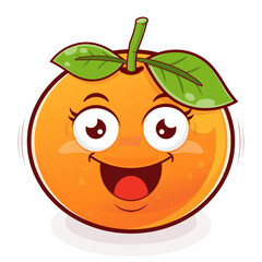 orange playful face cartoon cute