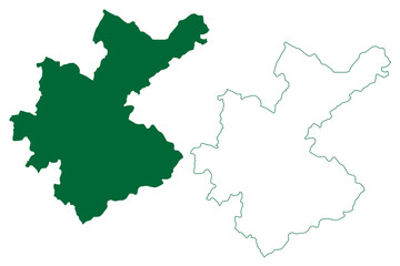 Obraz premium Sawai Madhopur district (Rajasthan State, Republic of India) map vector illustration, scribble sketch Sawai Madhopur map