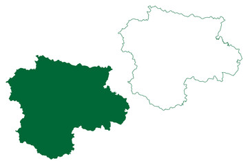 Satara district (Maharashtra State, Pune Division, Republic of India) map vector illustration, scribble sketch Satara map