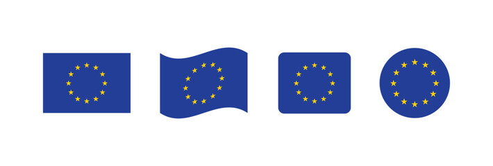 Vector European Union flag. Set of European Union Flags Collection. 
