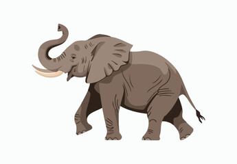 Obraz premium Wild African Elephant Silhouette EPS Vector File Isolated Illustration Template on a white background