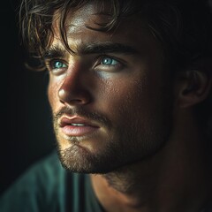 Obraz premium Closeup portrait of a young, handsome male model