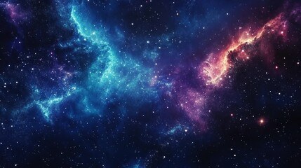 Naklejka premium A Starry Night Sky With Vivid Nebulae