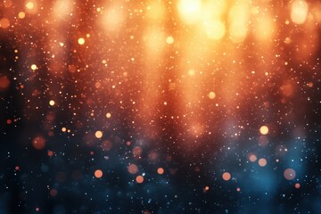 Abstract Golden And Blue Bokeh Lights With Sparkling Particles