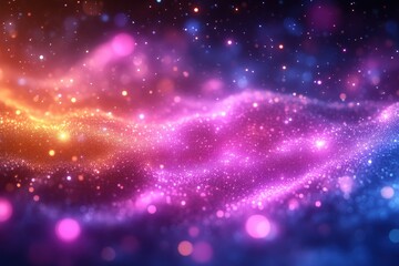 Obraz premium Colorful Abstract Wave Of Sparkling Particles In Motion