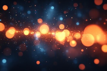 Fototapeta premium Abstract Glowing Orange And Blue Particles In A Cosmic Alignment
