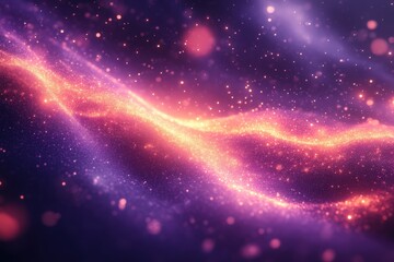 Obraz premium Glowing Waves Of Orange And Purple Particles In Abstract Motion