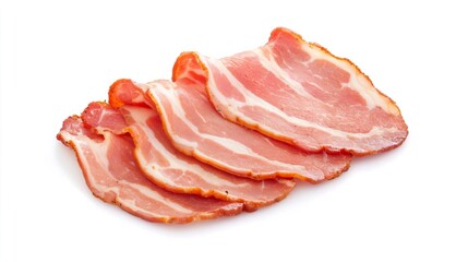 Bacon on solid white background, single object