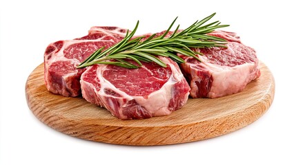 Fototapeta premium Lamb chops on solid white background, single object